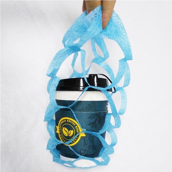  Disposable Non Woven Bag Material Fabric Drink Holder Takeaway Coffee 