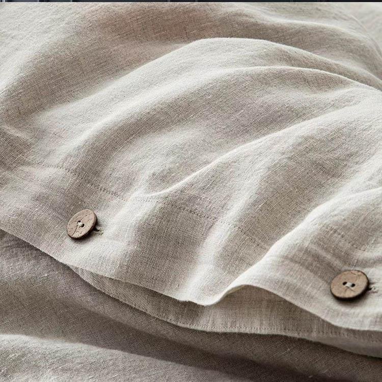 Queen King Cotton French Flax Linen Fabric Fax Fiber Price  Linen Bedding Set 2