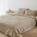 Queen King Cotton French Flax Linen Fabric Fax Fiber Price  Linen Bedding Set