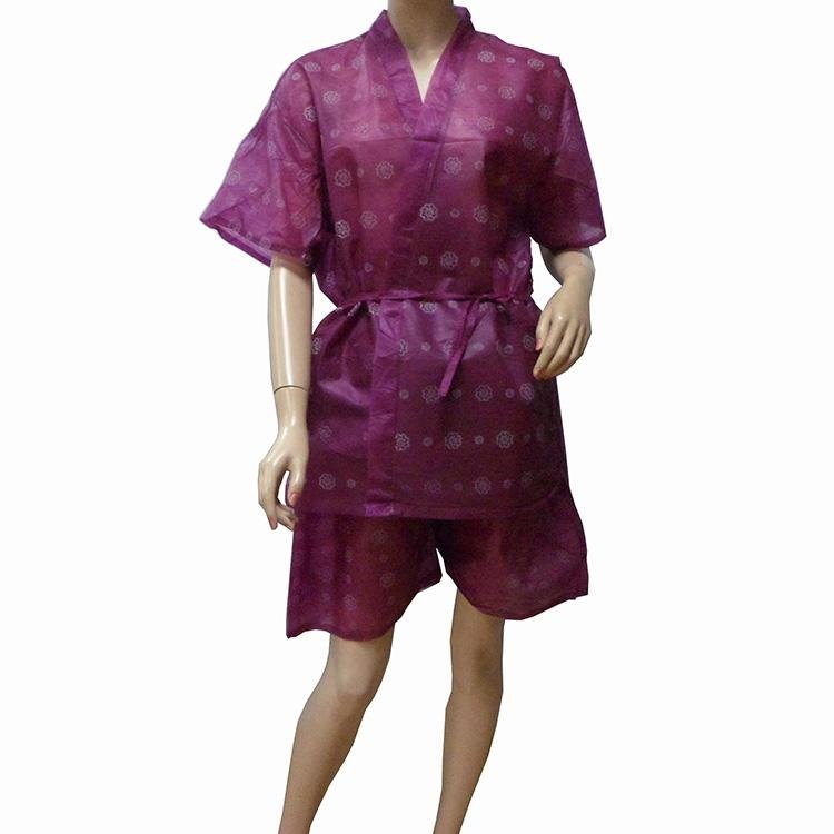 Disposable Nonwoven Gown Sauna Wear PP Kimono Nonwoven Spa Wear  5