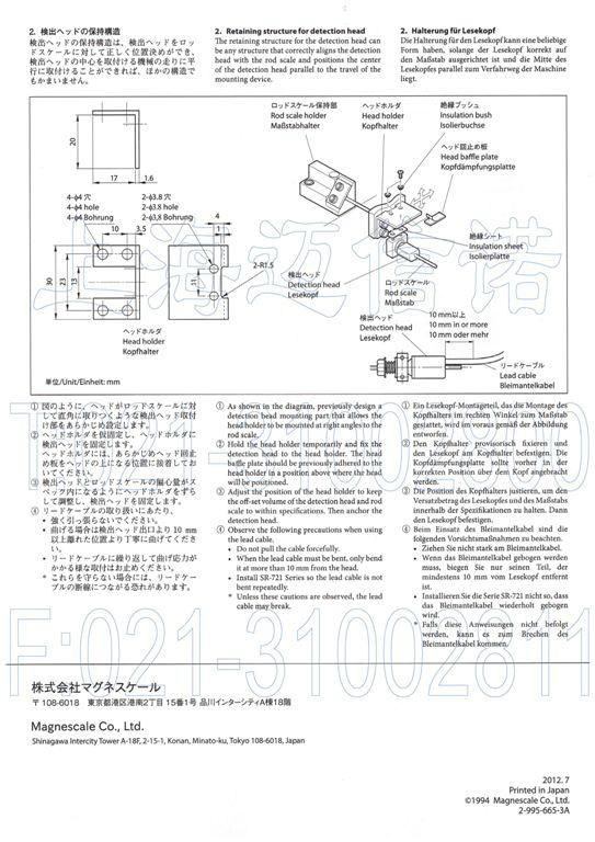 Magnescale控制模块MD20B传感器SR721SP 3