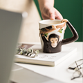 Animal shape cup mug coffee cup children cartoon ceramic cup cute pet expression