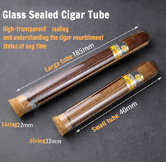 Glass Cigar Tube Portable Cigar Tube Cigar Moisturizing Tube Built-in Cedar Wood