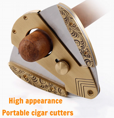 Stainless steel gift-giving portable pure copper cigar cutter