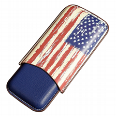 Cigar Leather Cover Portable Cigar Box Cigar Set North American Retro Style