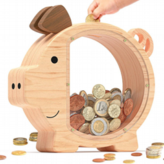 Children's piggy bank transparent acrylic piggy bank desktop coin storage