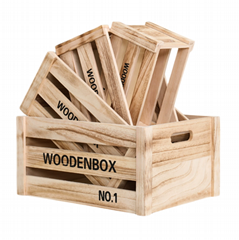 Solid wood frame box supermarket display props rectangular wooden box decoration