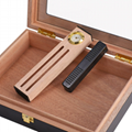 Cedar wood cigar moisturizing box mini portable piano paint with skylight box