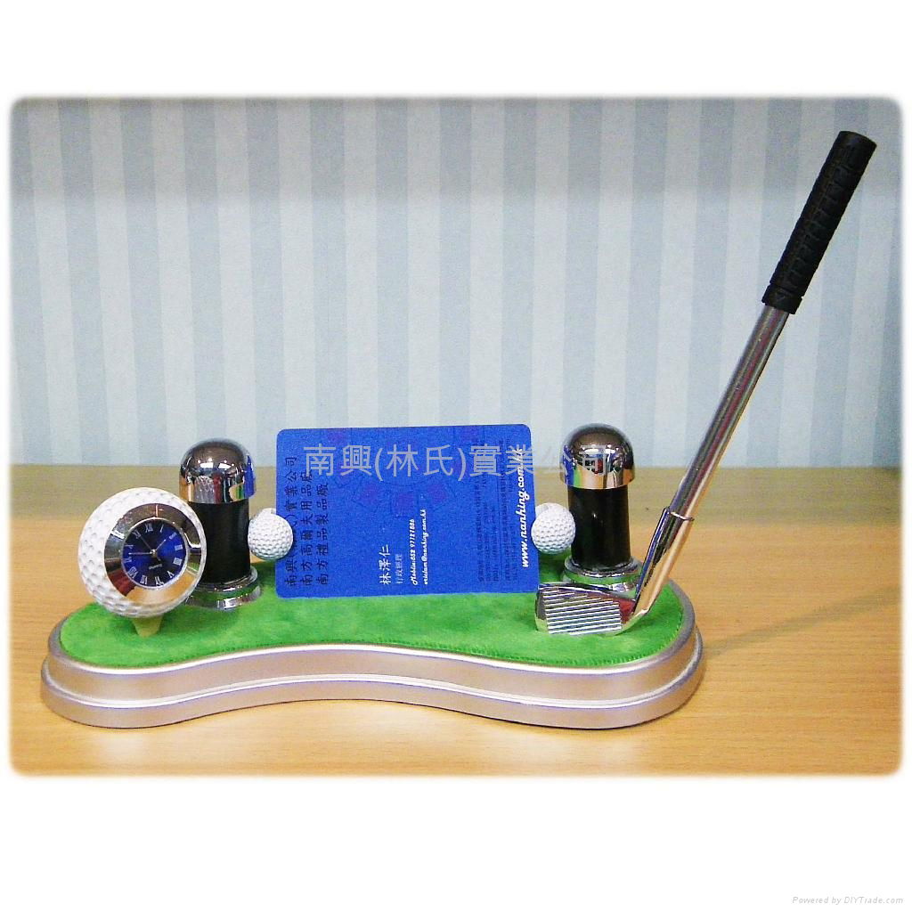 GOLF COURSE CARD HOLDER WITH CLOCK & PEN