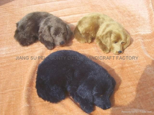 Synthetic fur animal sleeping dachshunds   can snoring 