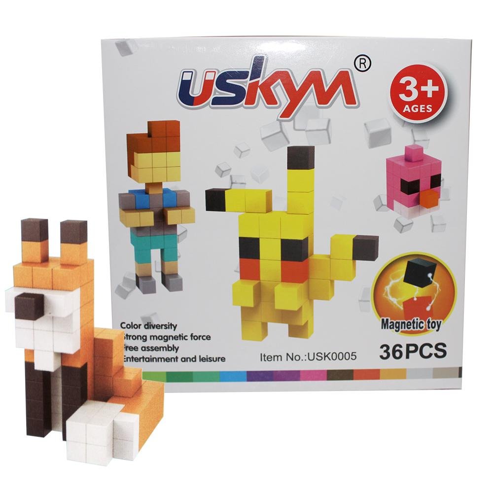 36PCS DIY Intelligence educational kids plastic magnetic building blocks toys