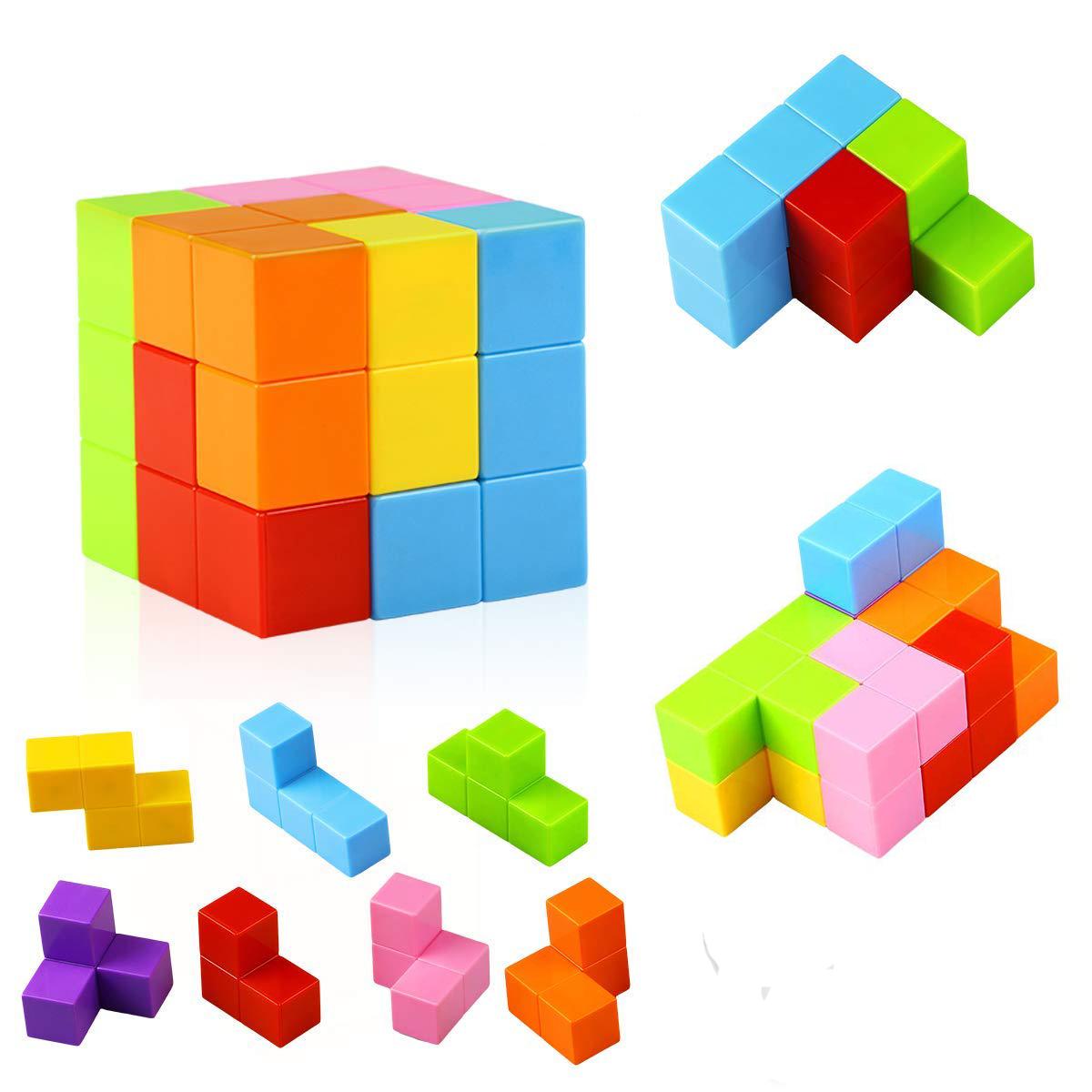 Magnetic Buliding Blocks Magic Magnetic Cube for Kids-7pcs Magnetic Bricks