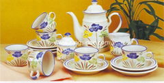 15 PCS STONEWARE TEA SET