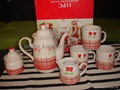 11 PCS STONEWARE  TEA SET