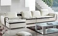 offer new modern sectional leather sofa with side coffee table
