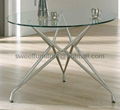 one table and four chair,Round glass table,four person office table