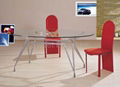 export oval glass table, dining sets,Modern furniture,steel table