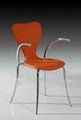 Modern elegant dining Chair with armrest,chrome-plated steel chair