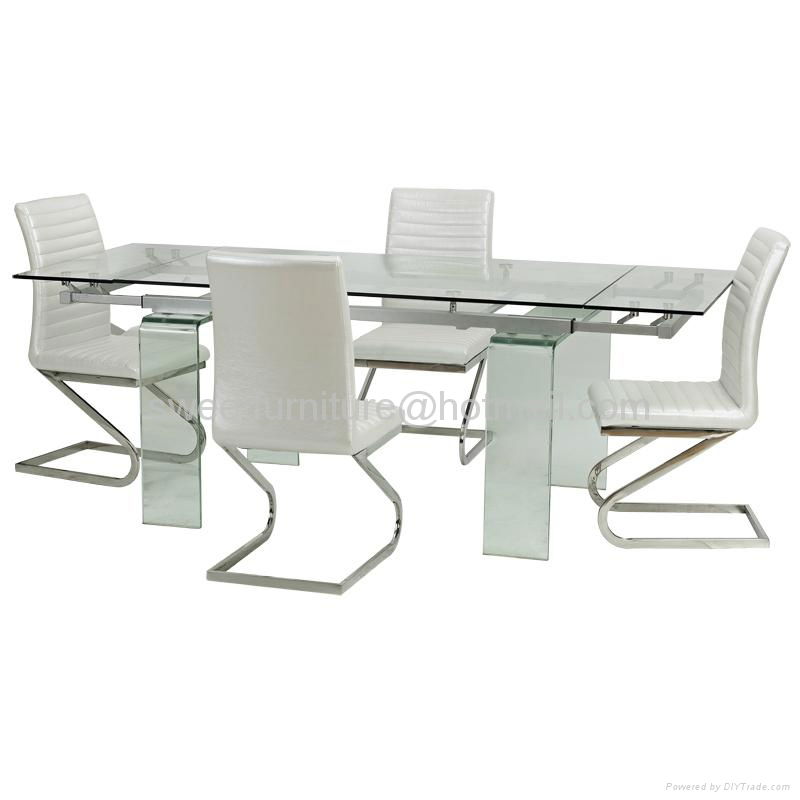 伸缩餐桌,玻璃餐台,功能餐桌,餐厅桌椅,出口家具