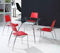 offer stackable dining metal chairs in PU