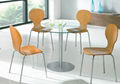 one table and four chair,Round glass table,four person office table