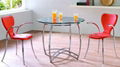 one table and four chair,Round glass table,four person office table