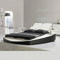 Offer modrn round leather bed,double bed,bedroom furniture C1080 1