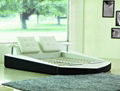 Offer modrn round leather bed,double bed,bedroom furniture C1080 4