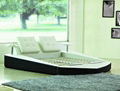 Offer modrn round leather bed,double bed,bedroom furniture C1080