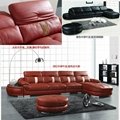 offer modern top grain cow leather corner sofa set with ottomma and side table