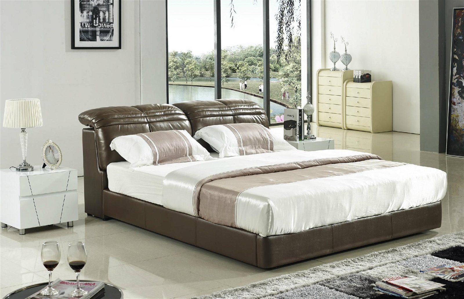 cow leather bed
