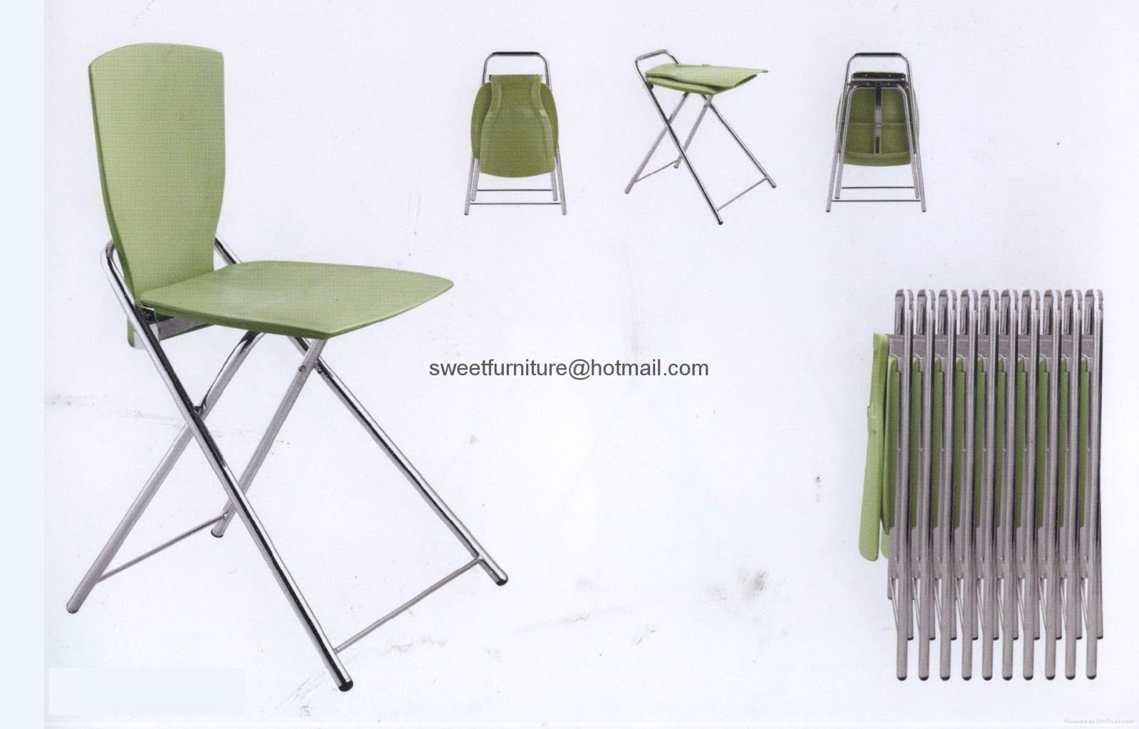直销餐厅金属折叠椅子 ABS折叠接待椅 2