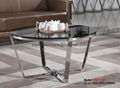 Sell round glass coffee table,stainless steel ceter tables