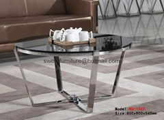 Sell round glass coffee table,stainless steel ceter tables