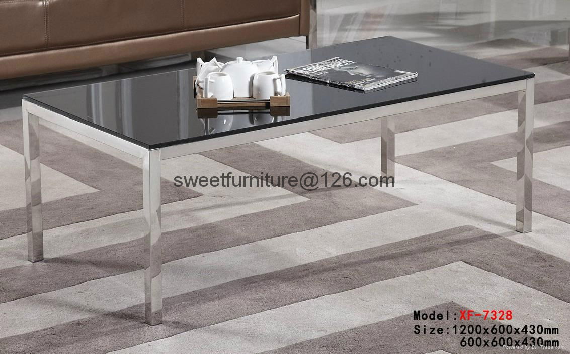 Sell round glass coffee table,stainless steel ceter tables 5