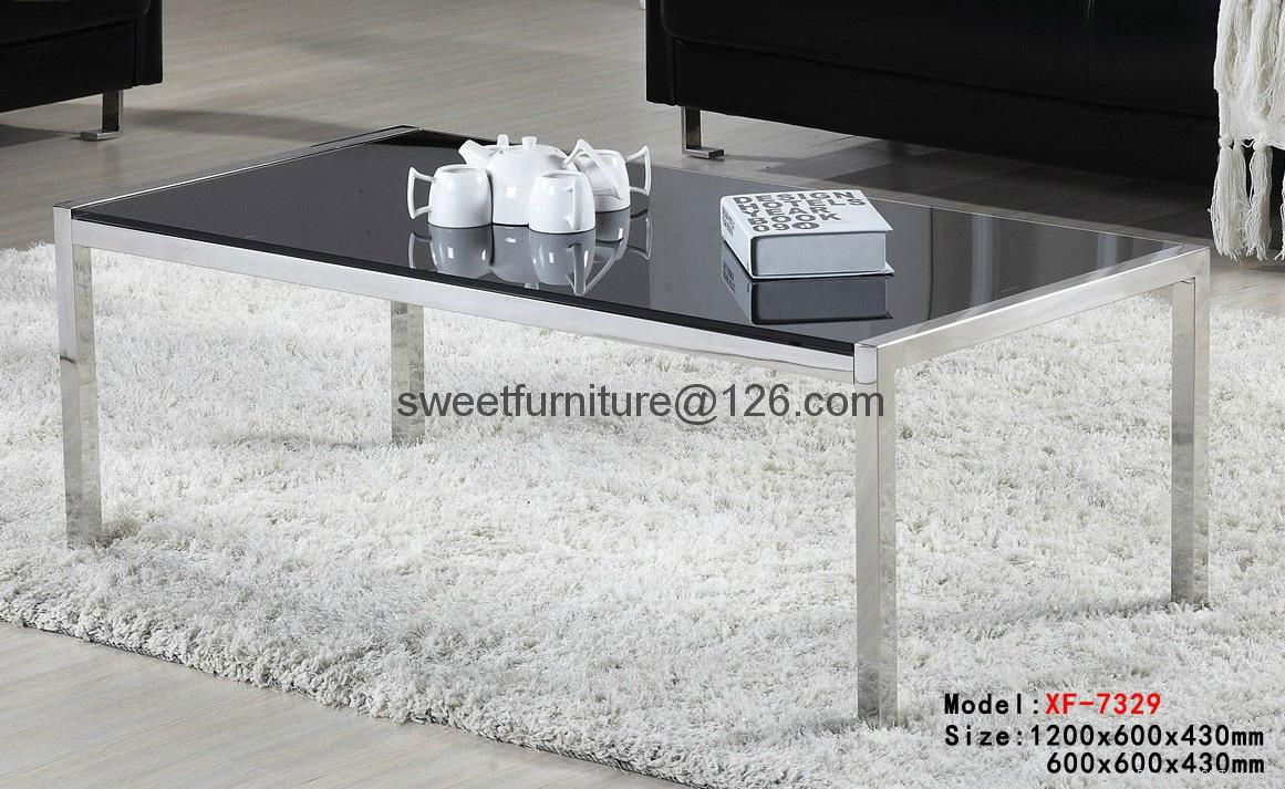 Sell round glass coffee table,stainless steel ceter tables 3