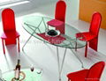 export oval glass table, dining sets,Modern furniture,steel table