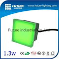 Outdoor 1.3W RGB color changing glass Stainless steel 24v led brick light