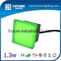 Outdoor 1.3W RGB color changing glass Stainless steel 24v led brick light
