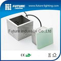 Outdoor 1.3W RGB color changing glass Stainless steel 24v led brick light