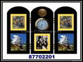 Wood Table Screen Photo Frame with Clock 2