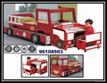 Wood Kid's Fire Engine Car Bunk Bed with Desk and Chest Chair 1