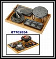 Steak Sizzling Grill Granite Stone Cooking Set