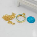 Fashion Gold stainless steel pendant and BlueTurquoise pendant 3