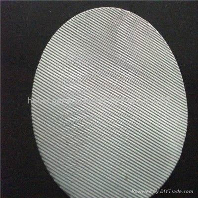 Stainless steel mesh disc wrapped with metal sheet