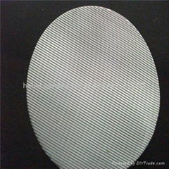 Stainless steel mesh disc wrapped with metal sheet