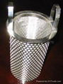 Stainless steel mesh disc wrapped with metal sheet