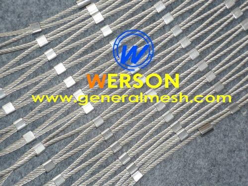 stainless steel wire rope mesh ,stainless inox line cable mesh,s.s ferrule mesh