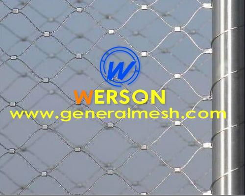 stainless steel wire rope mesh ,stainless inox line cable mesh,s.s ferrule mesh 