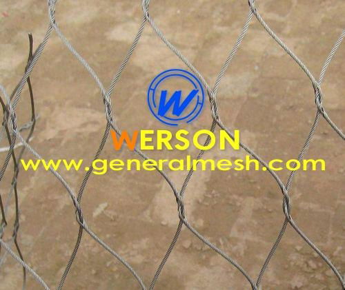 hand woven stainless steel rope mesh ,hand woven zoo enclosure mesh 